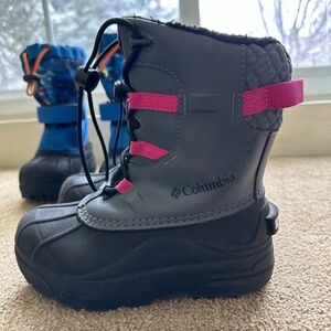 Columbia Gray and Pink Kids' Winter Boot